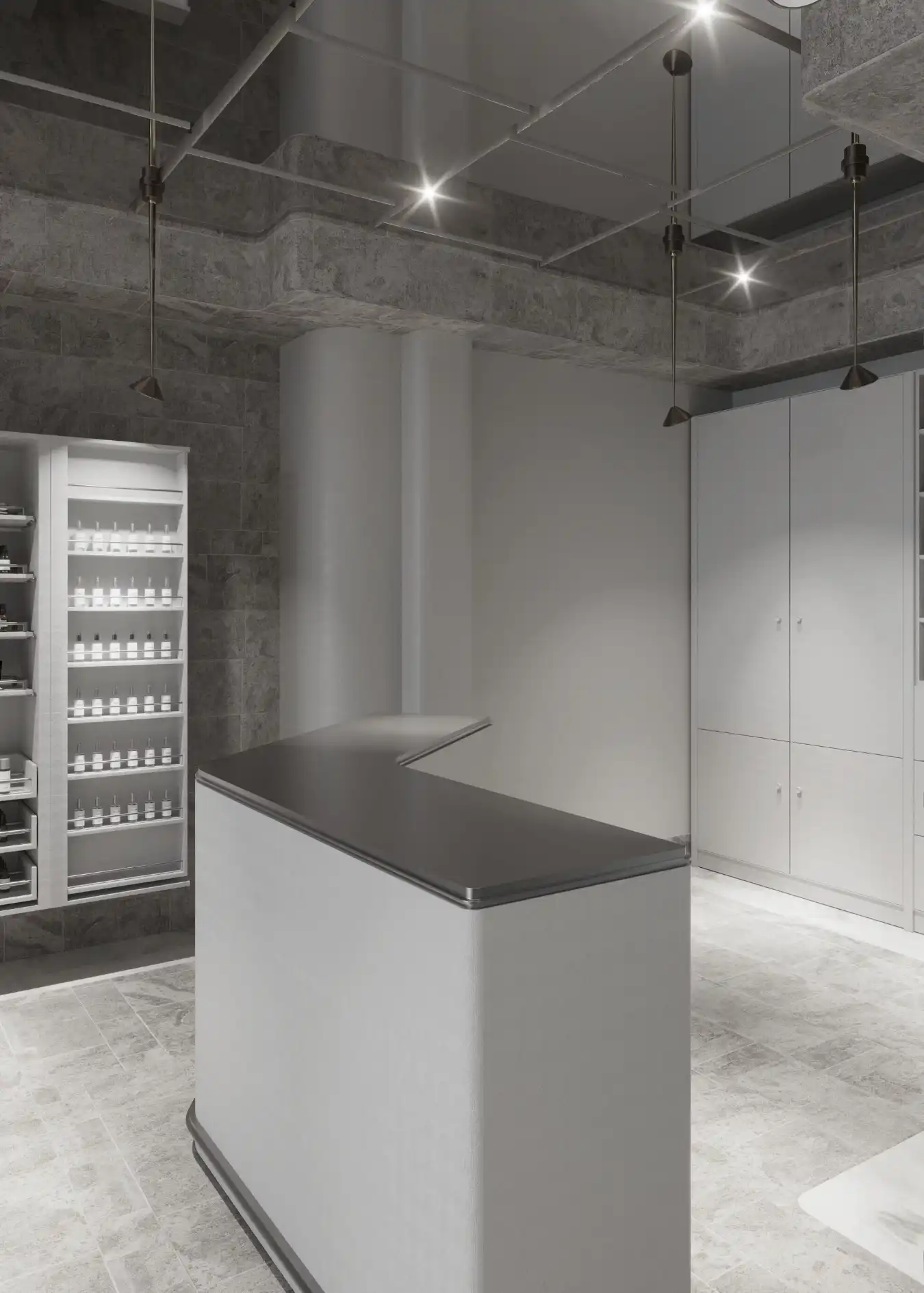 Bespoke Retail Shelving and Diffused Lighting Design for Cosmetics