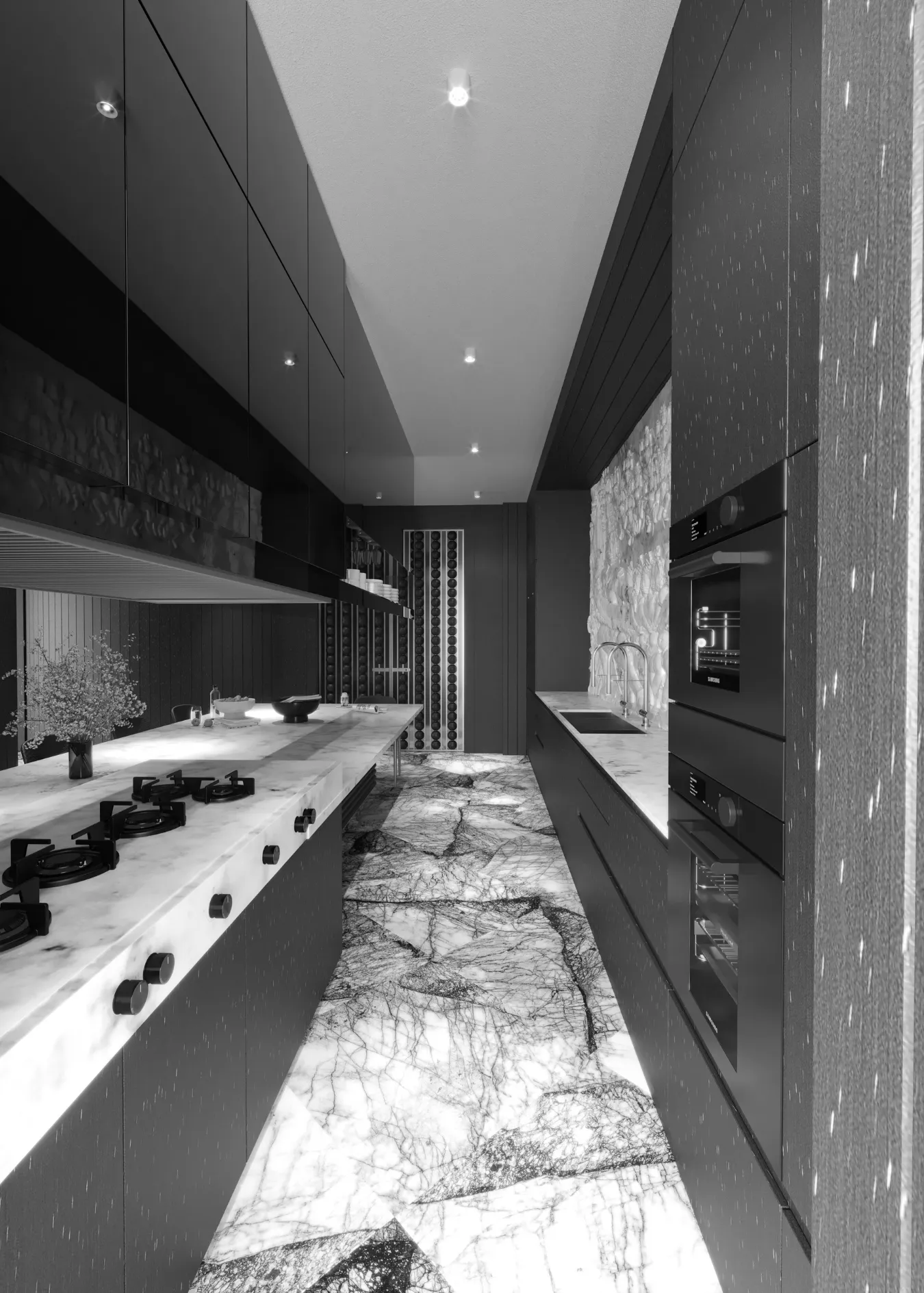 Modern Bathroom Materiality and Soft Lighting Composition