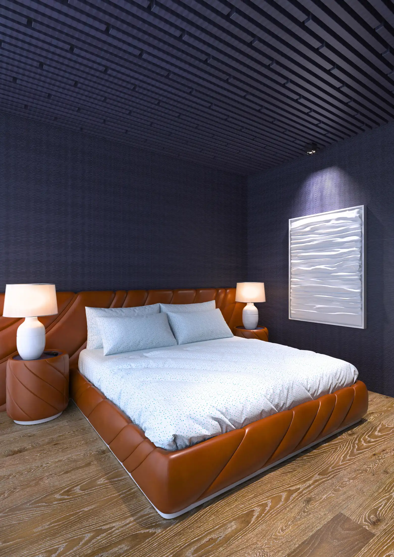 High-resolution texture visualization of premium stone and fabric in Aston Martin Residences.