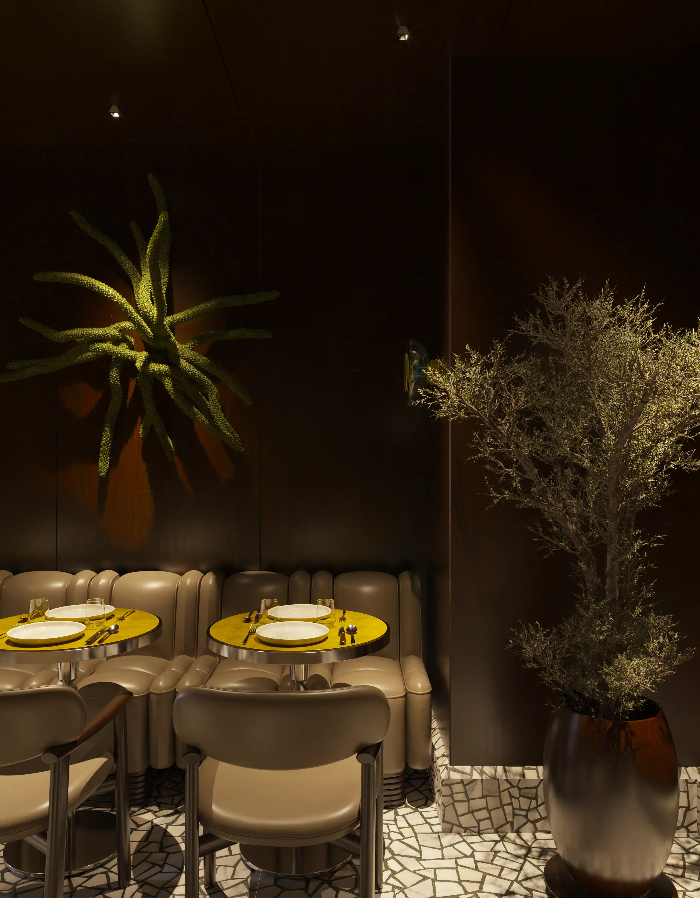 Strong Identity Through Limited Color Palette Interior