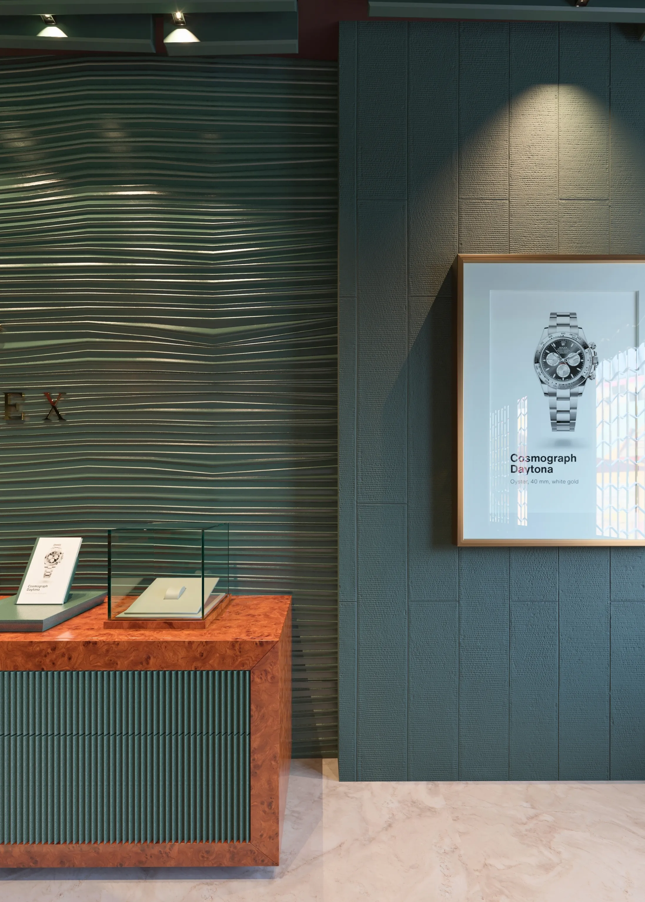 Rolex Retail Interior Material Craftsmanship and Detail Study Florence