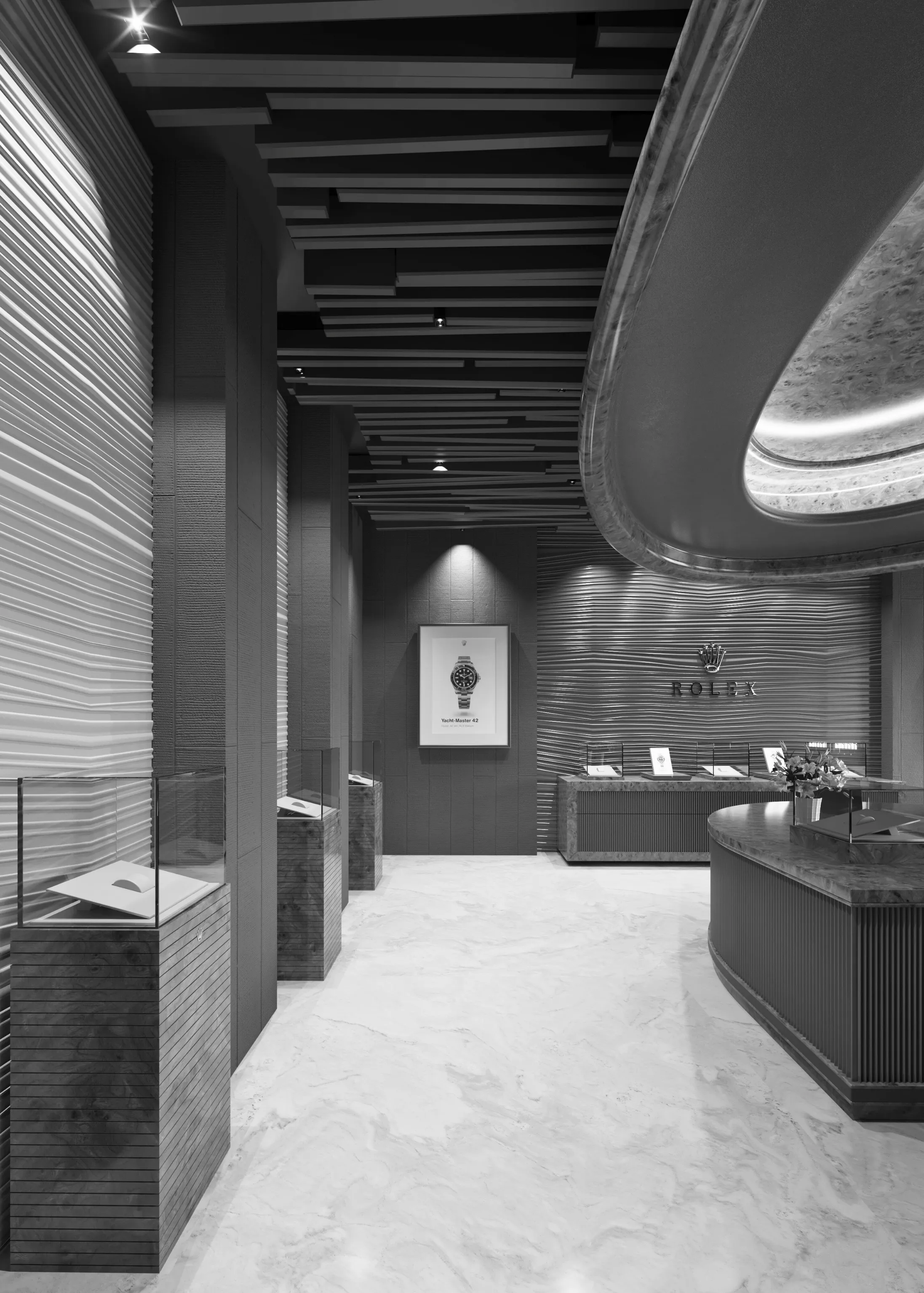 Exclusive Rolex Showroom Interior Timeless Luxury and Precision