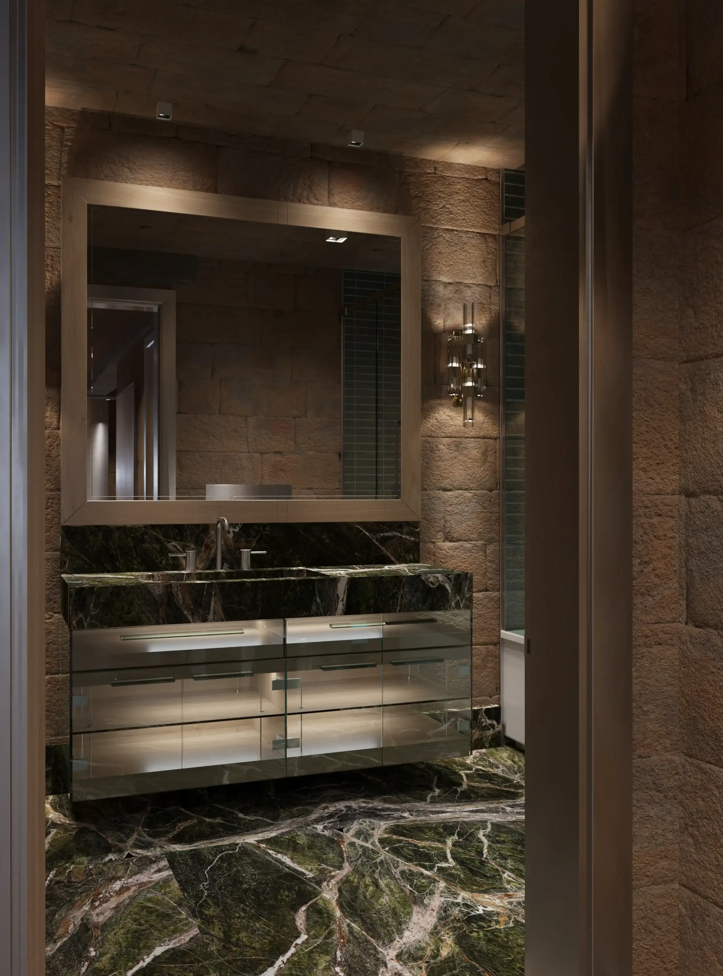 Ancient Vaulted Ceiling Aesthetics in Modern Rome Home