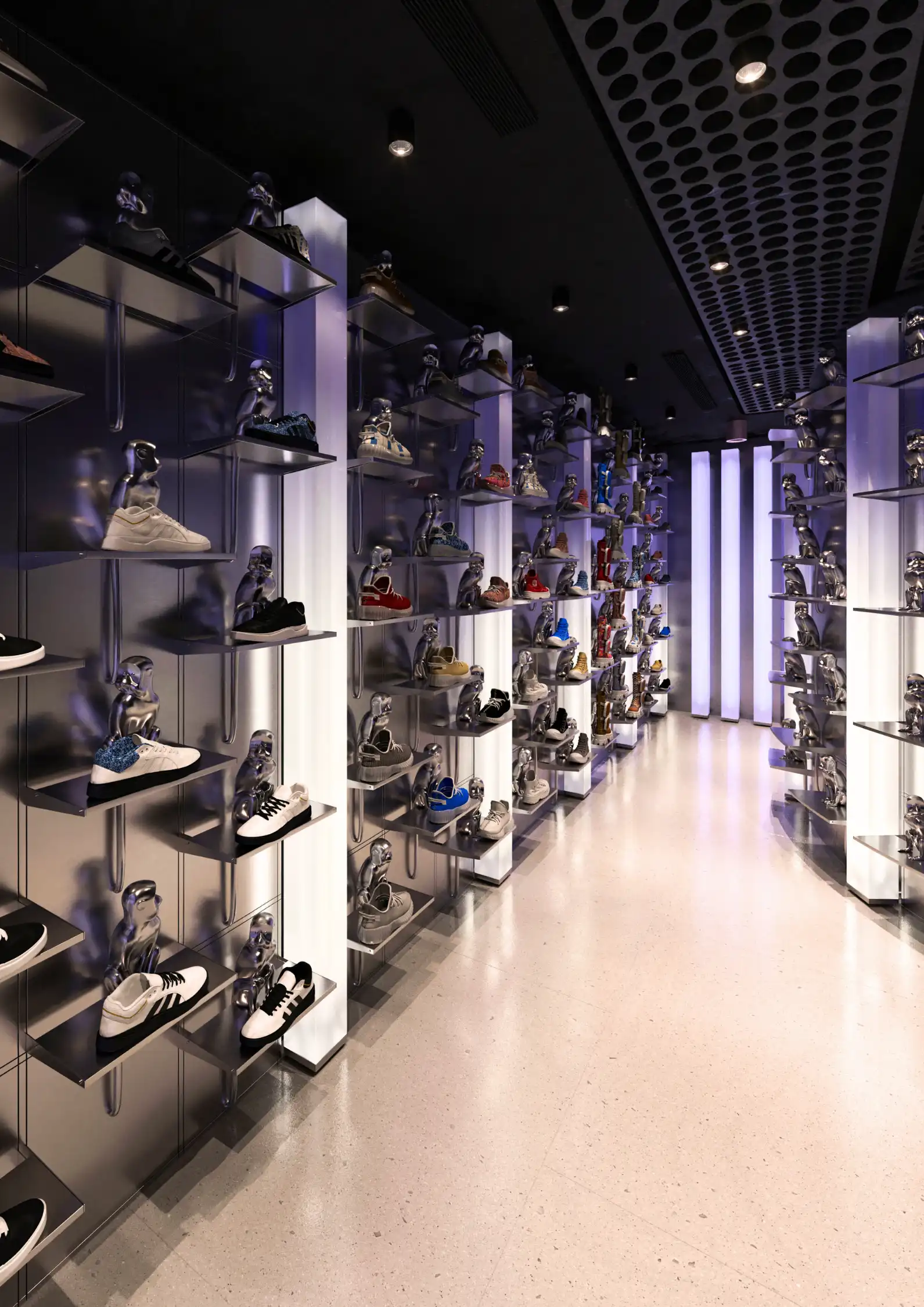 Modern interior rendering for sneakerhead culture concept store