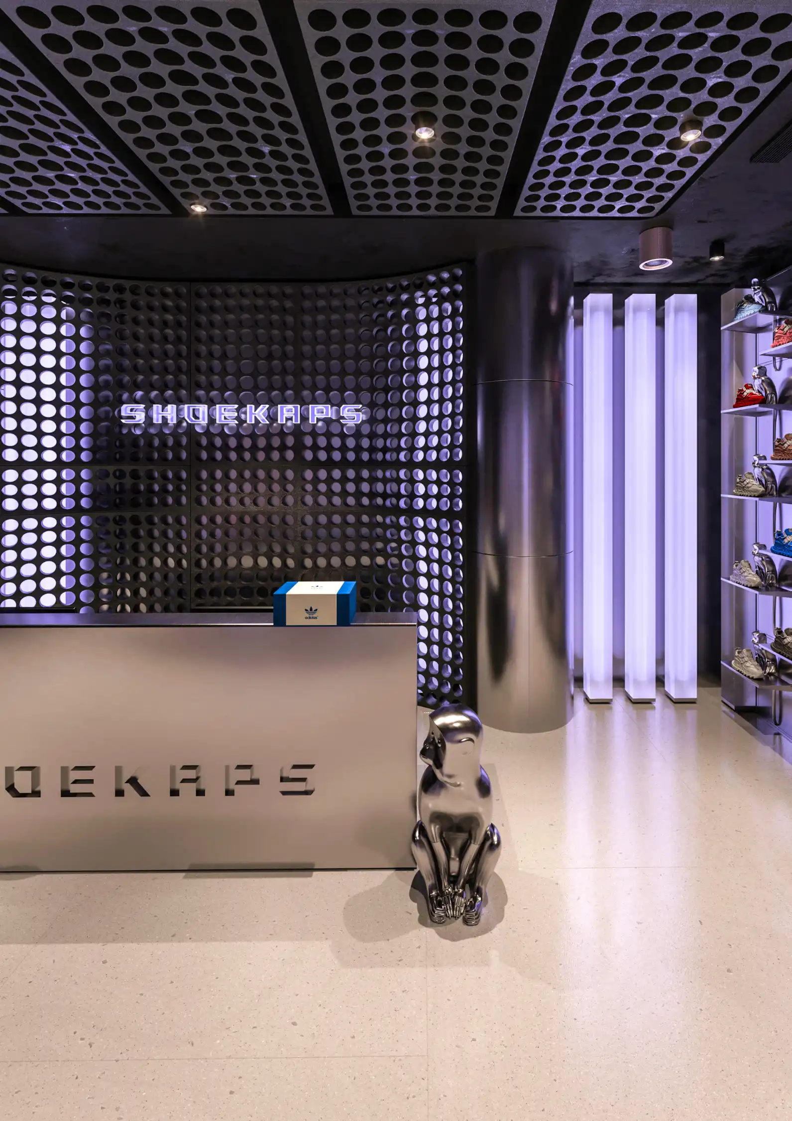 Industrial luxury materials and perforated metal architectural details