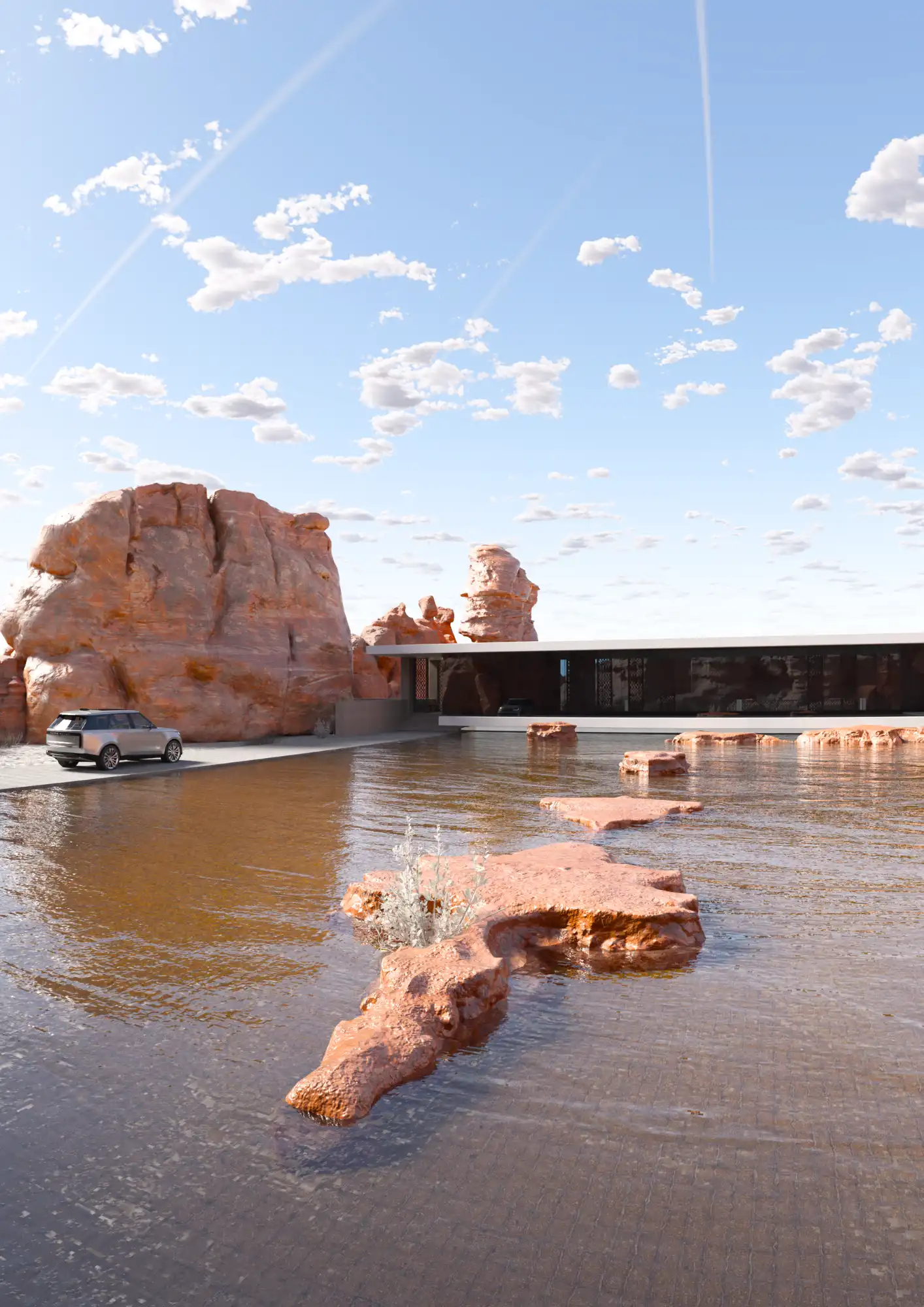 Utah Desert Villa Night View and Architectural Lighting Design