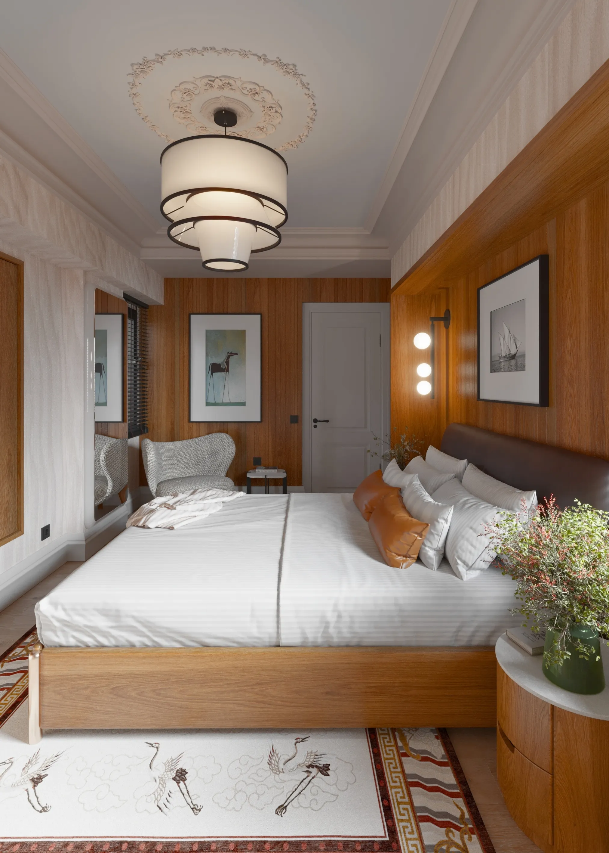 Master Suite Sariyer - Warm Materiality and Refined Lighting